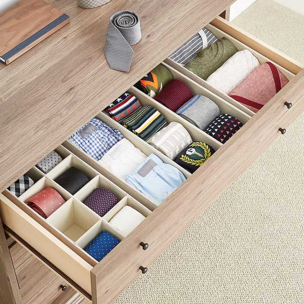 drawer organizers inside dresser